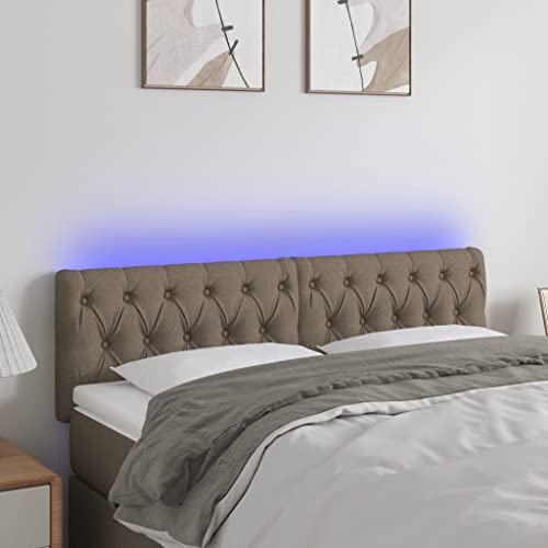 Qnhdfrt LED Kopfteil Taupe 160x7x78/88 cm aus Polyester & Lärchenholz mit Farbwechsel Beleuchtung Höhenverstellbar für Schlafzimmer Qnhdfrt LED Kopfteil Taupe 160x7x78/88 cm aus Polyester & Lärchenholz mit Farbwechsel Beleuchtung Höhenverstellbar für Schlafzimmer von Qnhdfrt