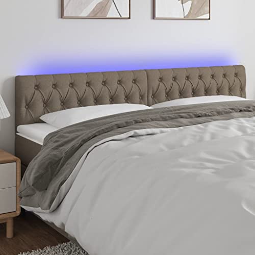 Qnhdfrt LED Kopfteil Taupe 180x7x78/88 cm mit RGB Beleuchtung Höhenverstellbares Bettkopfteil aus Polyester und Tannenholz Modernes Design für Schlafzimmer und Jugendzimmer Qnhdfrt LED Kopfteil Taupe 180x7x78/88 cm mit RGB Beleuchtung Höhenverstellbares Bettkopfteil aus Polyester und Tannenholz Modernes Design für Schlafzimmer und Jugendzimmer von Qnhdfrt