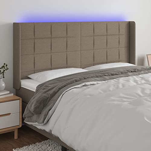 Qnhdfrt LED Kopfteil Taupe 203 cm Breit Höhenverstellbar mit Buntem Licht Modernes Bett Kopfteil aus Strapazierfähigem Stoff Bequeme Rückenlehne für Schlafzimmer und Gästezimmer Qnhdfrt LED Kopfteil Taupe 203 cm Breit Höhenverstellbar mit Buntem Licht Modernes Bett Kopfteil aus Strapazierfähigem Stoff Bequeme Rückenlehne für Schlafzimmer und Gästezimmer von Qnhdfrt