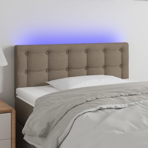 Qnhdfrt LED Kopfteil Taupe 80x5x78/88 cm atmungsaktiver Stoff höhenverstellbar mit RGB LEDs Modernes Design & strapazierfähigkeit für Schlafzimmer von Qnhdfrt