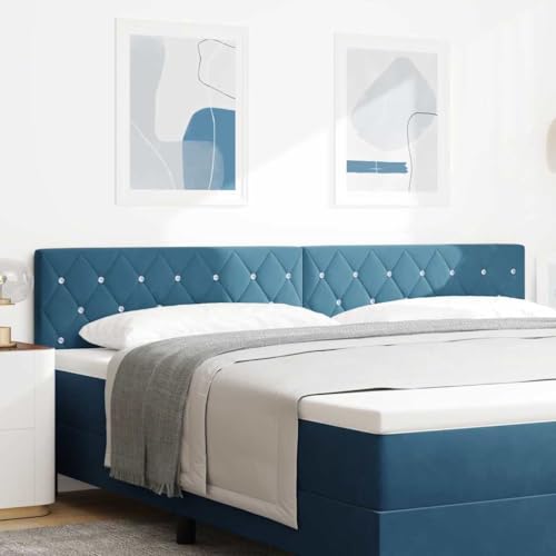 Qnhdfrt LED Kopfteil dunkelblau 100 cm Samt Kristallknöpfe wandmontiert Kopfteil Bett mit USB C Ladeanschluss Modernes Design für Schlafzimmer und Gästezimmer Qnhdfrt LED Kopfteil dunkelblau 100 cm Samt Kristallknöpfe wandmontiert Kopfteil Bett mit USB C Ladeanschluss Modernes Design für Schlafzimmer und Gästezimmer von Qnhdfrt