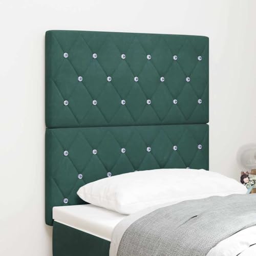 Qnhdfrt LED Kopfteil dunkelgrün 80 cm Samt mit Kristallknöpfen USB C Komfortable Rückenlehne wandmontiert für modernes Schlafzimmer Qnhdfrt LED Kopfteil dunkelgrün 80 cm Samt mit Kristallknöpfen USB C Komfortable Rückenlehne wandmontiert für modernes Schlafzimmer von Qnhdfrt