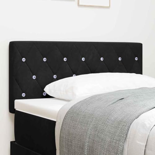 Qnhdfrt LED Kopfteil mit Kristallknöpfen 100 cm Schwarz Samt 70 cm Höhe USB-C Ladeanschluss wandmontiertes Bett Rückenlehne für modernes Schlafzimmer Qnhdfrt LED Kopfteil mit Kristallknöpfen 100 cm Schwarz Samt 70 cm Höhe USB-C Ladeanschluss wandmontiertes Bett Rückenlehne für modernes Schlafzimmer von Qnhdfrt