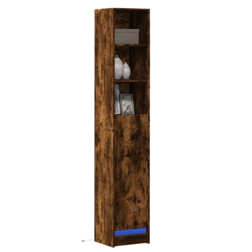 Qnhdfrt LED-Sideboard Highboard Schrank Räuchereiche Holzwerkstoff 36x32,5x200 cm mit RGB-Beleuchtung großer Stauraum für modernes Wohnzimmer Flur und Büro Qnhdfrt LED-Sideboard Highboard Schrank Räuchereiche Holzwerkstoff 36x32,5x200 cm mit RGB-Beleuchtung großer Stauraum für modernes Wohnzimmer Flur und Büro von Qnhdfrt