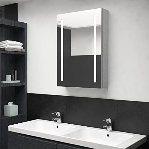 Qnhdfrt LED Spiegelschrank Betongrau Badezimmerschrank schmal 50x13x70 cm mit LED-Beleuchtung und 3 Regalen für Badezimmer und WC Qnhdfrt LED Spiegelschrank Betongrau Badezimmerschrank schmal 50x13x70 cm mit LED-Beleuchtung und 3 Regalen für Badezimmer und WC von Qnhdfrt