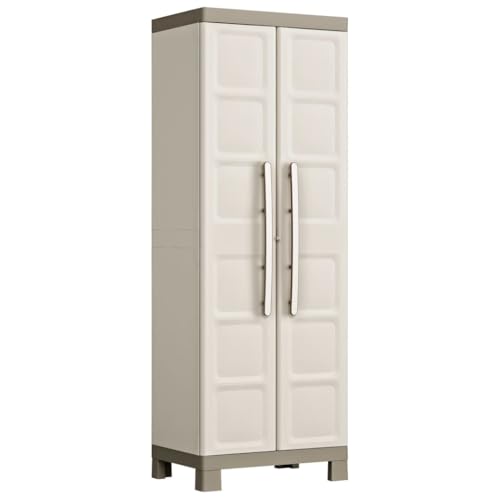 Qnhdfrt Lagerschrank mit Einlegeböden Beige Taupe 182 cm Abschließbare Türen für Garage Waschküche Ankleideraum e Aufbewahrung von Qnhdfrt