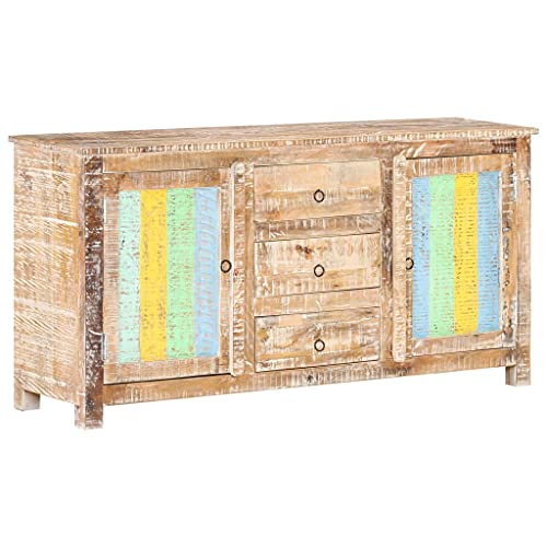Qnhdfrt Landhausstil Sideboard aus rauem Akazienholz Beistellschrank mit 2 Türen 3 Schubladen Retro Design 151x40x75 cm robust für Wohnzimmer Küche Flur Qnhdfrt Landhausstil Sideboard aus rauem Akazienholz Beistellschrank mit 2 Türen 3 Schubladen Retro Design 151x40x75 cm robust für Wohnzimmer Küche Flur von Qnhdfrt
