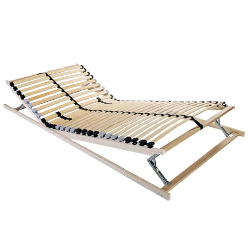 Qnhdfrt Lattenrost Schwarz Grau 90 x 190 cm Modernes Bettgestell aus Massivem Buchenholz mit Stabiler Konstruktion für Einzelbetten und Gästebetten von Qnhdfrt