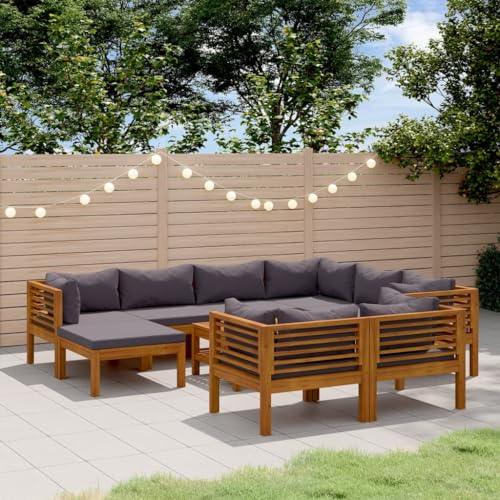 Qnhdfrt Lounge Set Gartenmöbel aus Massivholz Akazie mit Dunkelgrauen Polstern Eck Sofa Couchtisch und Fußbank Modular Outdoor Sitzgruppe für Terrasse Balkon und Garten Qnhdfrt Lounge Set Gartenmöbel aus Massivholz Akazie mit Dunkelgrauen Polstern Eck Sofa Couchtisch und Fußbank Modular Outdoor Sitzgruppe für Terrasse Balkon und Garten von Qnhdfrt