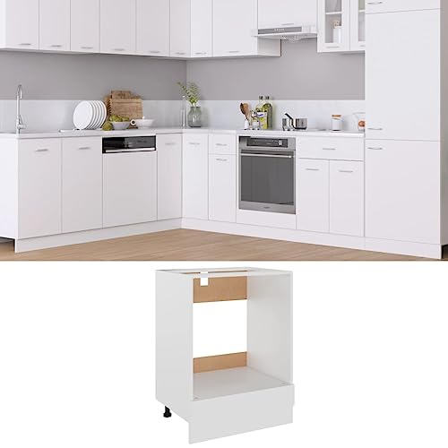 Qnhdfrt Lyon Herdumbauschrank Küchenschrank Weiß 60x46x81,5 cm aus Holzwerkstoff mit Regalboden für optimale Küchenaufbewahrung Robust und Langlebig von Qnhdfrt