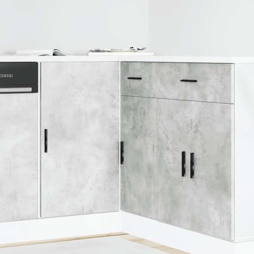 Qnhdfrt Lyon Küchenunterschrank Betongrau Holzwerkstoff 86x46x81.5 cm Stauraum Optimierer mit Verstellbaren Füßen für Küchenorganisation Qnhdfrt Lyon Küchenunterschrank Betongrau Holzwerkstoff 86x46x81.5 cm Stauraum Optimierer mit Verstellbaren Füßen für Küchenorganisation von Qnhdfrt