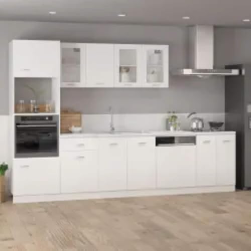 Qnhdfrt Lyon Mikrowellenumbauschrank Küchenschrank Weiß 60x57x207 cm Hochschrank aus Robustem Holzwerkstoff mit Elegantem Design und Viel Stauraum für Küchen von Qnhdfrt