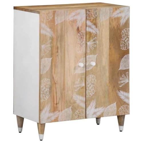 Qnhdfrt Mangoholz Sideboard Aufbewahrungsschrank 60x33,5x75 cm Natur Weiß Robust mit Stauraum für Wohnzimmer Küche Badezimmer Qnhdfrt Mangoholz Sideboard Aufbewahrungsschrank 60x33,5x75 cm Natur Weiß Robust mit Stauraum für Wohnzimmer Küche Badezimmer von Qnhdfrt