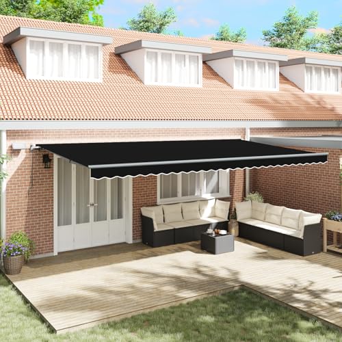 Qnhdfrt Manuell Ausziehbare Markise Schwarz 600x300 cm mit LED für Balkon und Terrasse Qnhdfrt Manuell Ausziehbare Markise Schwarz 600x300 cm mit LED für Balkon und Terrasse von Qnhdfrt