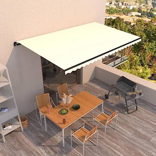 Qnhdfrt Manuell Einziehbare Markise 500x350 cm Creme für Balkon Terrasse Garten, mit Handkurbel und verstellbarem Winkel, UV-beständiges Polyestergewebe Qnhdfrt Manuell Einziehbare Markise 500x350 cm Creme für Balkon Terrasse Garten, mit Handkurbel und verstellbarem Winkel, UV-beständiges Polyestergewebe von Qnhdfrt