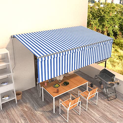 Qnhdfrt Manuell Einziehbare Markise mit Rollo 5x3 m Blau Weiß für Terrasse Balkon Garten – Robustes Aluminium UV-beständiger Stoff Handkurbel Einfache Montage Qnhdfrt Manuell Einziehbare Markise mit Rollo 5x3 m Blau Weiß für Terrasse Balkon Garten – Robustes Aluminium UV-beständiger Stoff Handkurbel Einfache Montage von Qnhdfrt