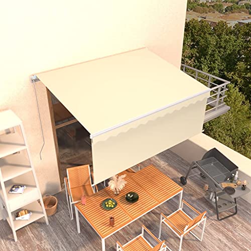 Qnhdfrt Manuell Einziehbare Markise mit Rollo Sonnenschutz 3x2,5 m Creme für Terrasse Balkon Garten UV-beständig wasserabweisend Aluminiumrahmen Polyesterstoff Qnhdfrt Manuell Einziehbare Markise mit Rollo Sonnenschutz 3x2,5 m Creme für Terrasse Balkon Garten UV-beständig wasserabweisend Aluminiumrahmen Polyesterstoff von Qnhdfrt