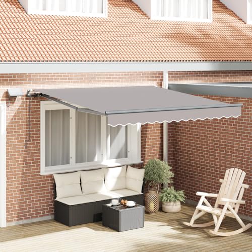 Qnhdfrt Manuelle Einziehbare Gelenkarmmarkise mit LED Hellgrau 350x250 cm Sonnenschutz für Balkon Terrasse und Garten im Außenbereich Qnhdfrt Manuelle Einziehbare Gelenkarmmarkise mit LED Hellgrau 350x250 cm Sonnenschutz für Balkon Terrasse und Garten im Außenbereich von Qnhdfrt
