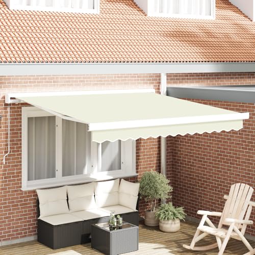 Qnhdfrt Manuelle Einziehbare Markise Creme 300x250 cm Rechteckig für Balkon Terrasse Garten Sonnenschutz mit Mattem Polyesterstoff Praktisches Outdoor-Design Qnhdfrt Manuelle Einziehbare Markise Creme 300x250 cm Rechteckig für Balkon Terrasse Garten Sonnenschutz mit Mattem Polyesterstoff Praktisches Outdoor-Design von Qnhdfrt
