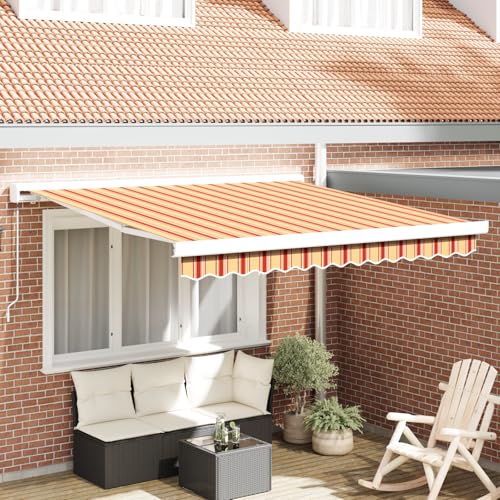Qnhdfrt Manuelle Einziehbare Markise Gelb-Orange 350x250 cm für Balkon und Terrasse, Rechteckiger Sonnenschutz aus Stoff mit Gestreiftem Muster Qnhdfrt Manuelle Einziehbare Markise Gelb-Orange 350x250 cm für Balkon und Terrasse, Rechteckiger Sonnenschutz aus Stoff mit Gestreiftem Muster von Qnhdfrt