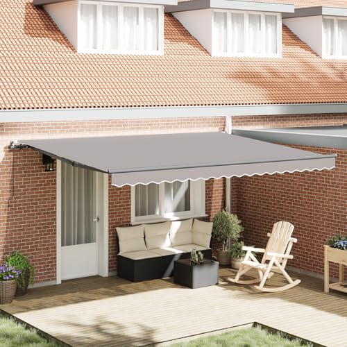 Qnhdfrt Manuelle Einziehbare Markise Hellgrau 450x300 cm Rechteckig für Terrasse Balkon Garten Outdoor Sonnenschutz mit Robustem Polyesterstoff Qnhdfrt Manuelle Einziehbare Markise Hellgrau 450x300 cm Rechteckig für Terrasse Balkon Garten Outdoor Sonnenschutz mit Robustem Polyesterstoff von Qnhdfrt