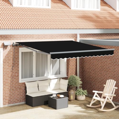 Qnhdfrt Manuelle Einziehbare Markise mit LED Schwarz 300x250 cm Gelenkarmmarkise für Balkon und Terrasse, Ausziehbarer Sonnenschutz mit Robustem Polyesterstoff Qnhdfrt Manuelle Einziehbare Markise mit LED Schwarz 300x250 cm Gelenkarmmarkise für Balkon und Terrasse, Ausziehbarer Sonnenschutz mit Robustem Polyesterstoff von Qnhdfrt
