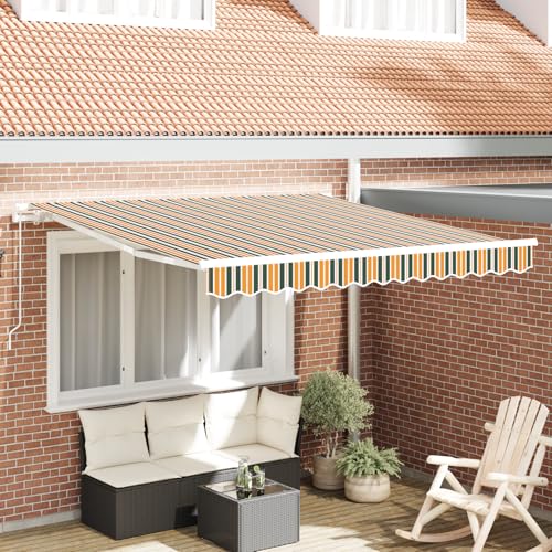 Qnhdfrt Manuelle Klemmmarkise Grün Gelb Gestreift 300x250 cm Polyester Sonnenschutz für Balkon Terrasse Garten Qnhdfrt Manuelle Klemmmarkise Grün Gelb Gestreift 300x250 cm Polyester Sonnenschutz für Balkon Terrasse Garten von Qnhdfrt