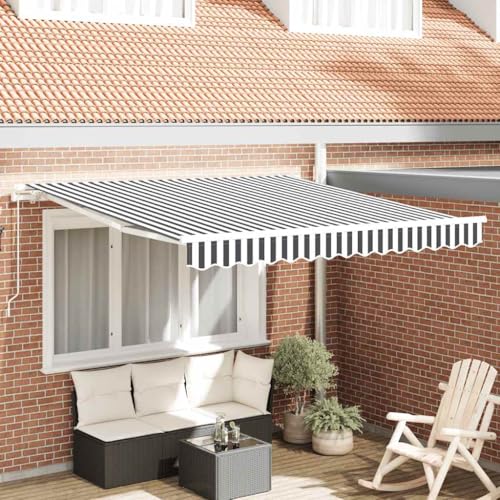 Qnhdfrt Manuelle Markise Anthrazit Weiß 300x250 cm Ausziehbarer Sonnenschutz für Balkon Terrasse mit Aluminium Rahmen und Kurbel Qnhdfrt Manuelle Markise Anthrazit Weiß 300x250 cm Ausziehbarer Sonnenschutz für Balkon Terrasse mit Aluminium Rahmen und Kurbel von Qnhdfrt