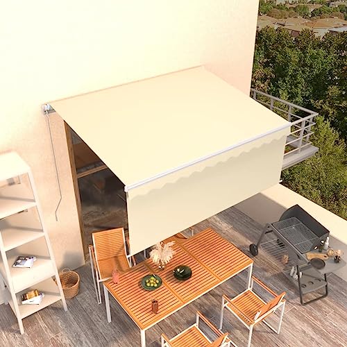 Qnhdfrt Manuelle Markise mit Rollo Einziehbar 3,5x2,5 m Creme Weiß Aluminium Rahmen Sonnenschutz für Balkon Terrasse Qnhdfrt Manuelle Markise mit Rollo Einziehbar 3,5x2,5 m Creme Weiß Aluminium Rahmen Sonnenschutz für Balkon Terrasse von Qnhdfrt
