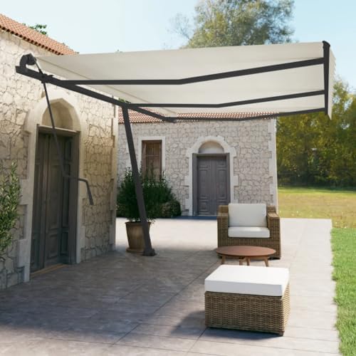Qnhdfrt Markisen Stützen Set Anthrazit Eisen 600x245 cm - Robuste Drehbare Standfüße für Sonnenschutz auf Terrasse, Balkon und Garten von Qnhdfrt