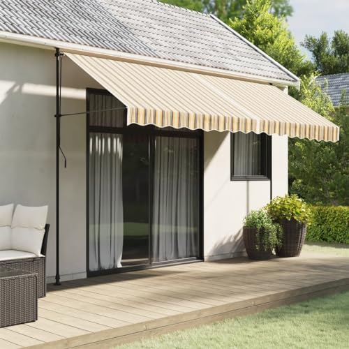 Qnhdfrt Markisenstoff Mehrfarbig Gestreift 4x3 m UV-beständiges Markisentuch für Terrassenüberdachung Balkon und Garten von Qnhdfrt