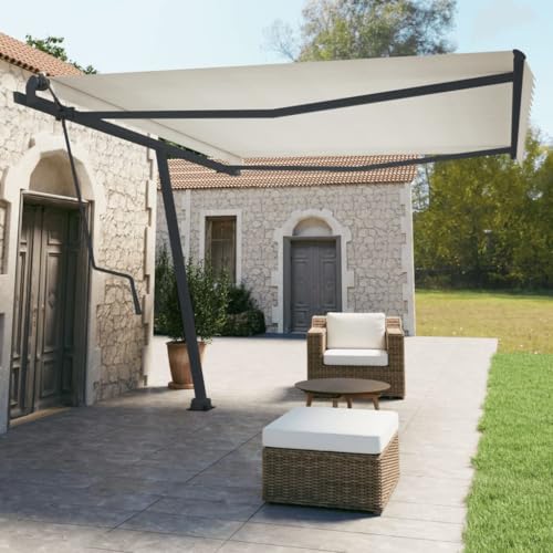 Qnhdfrt Markisenstützen Set Anthrazit Eisen 450x245 cm 360° Drehbar Stabil für Terrasse Balkon Garten Sonnenschutz von Qnhdfrt