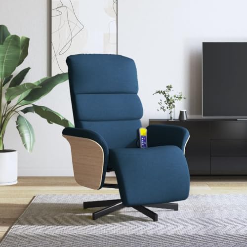 Qnhdfrt Massagesessel mit Fußteil Blau Stoff – 360° Drehbarer Relaxsessel mit 6-Punkt-Vibrationsmassage und Verstellbarer Liegefunktion, Bequem für Wohnzimmer und Schlafzimmer als Loungesessel Qnhdfrt Massagesessel mit Fußteil Blau Stoff – 360° Drehbarer Relaxsessel mit 6-Punkt-Vibrationsmassage und Verstellbarer Liegefunktion, Bequem für Wohnzimmer und Schlafzimmer als Loungesessel von Qnhdfrt
