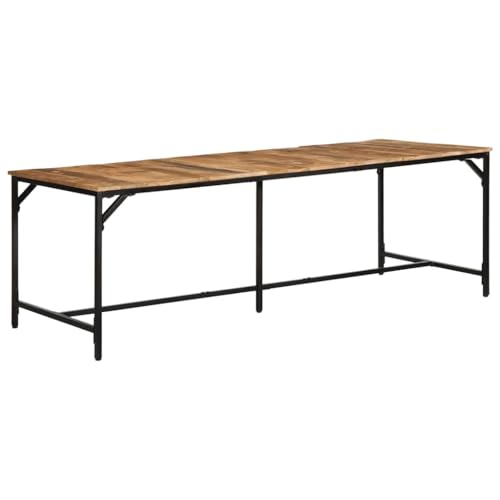 Qnhdfrt Massiver Mangoholz Esstisch 220x90x75 cm mit Eisen Gestell Robuster Küchentisch für Küche Balkon oder Garten von Qnhdfrt