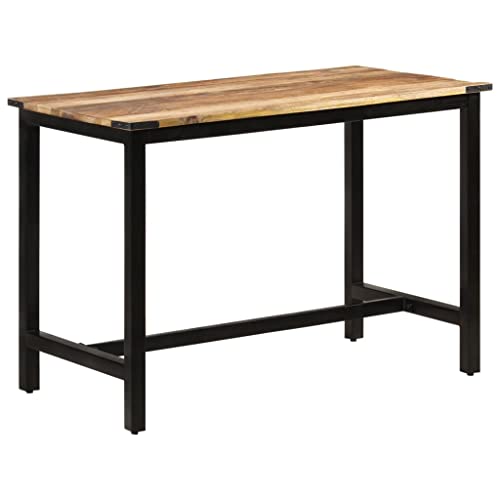 Qnhdfrt Massiver Mangoholz Esstisch Industriestil Klein 110x60x76 cm Robust Langlebig Optisch Ansprechend Retro Design für Küche Esszimmer Balkon von Qnhdfrt