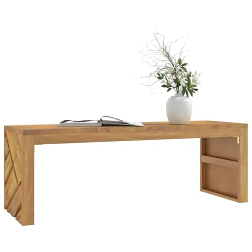 Qnhdfrt Massiver Teak Couchtisch 110x35x38 cm mit abgestufter Oberfläche und 3D-Bein Design, robuster Beistelltisch oder Nachttisch für Wohnzimmer Schlafzimmer Flur Qnhdfrt Massiver Teak Couchtisch 110x35x38 cm mit abgestufter Oberfläche und 3D-Bein Design, robuster Beistelltisch oder Nachttisch für Wohnzimmer Schlafzimmer Flur von Qnhdfrt