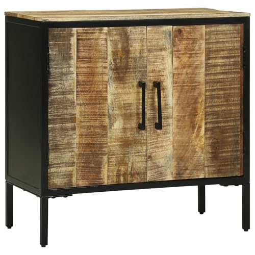 Qnhdfrt Massives Mangoholz Sideboard 70x35x70 cm mit 2 Türen - Rustikales Buffet für Esszimmer in Braun Matt Qnhdfrt Massives Mangoholz Sideboard 70x35x70 cm mit 2 Türen - Rustikales Buffet für Esszimmer in Braun Matt von Qnhdfrt