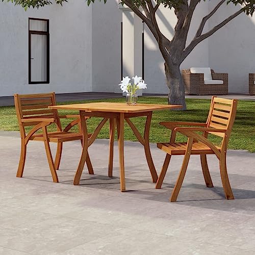 Qnhdfrt Massivholz Akazie Gartentisch 85x85x75 cm Outdoor Tisch für Garten Balkon und Camping Robust Langlebig mit Elegantem Design von Qnhdfrt