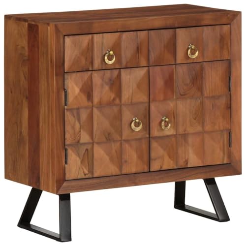 Qnhdfrt Massivholz Akazie Kommode Sideboard Honigbraun 70x35x70 cm mit 2 Schubladen Metallfüßen Retro Landhausstil für Wohnzimmer Küche Flur Qnhdfrt Massivholz Akazie Kommode Sideboard Honigbraun 70x35x70 cm mit 2 Schubladen Metallfüßen Retro Landhausstil für Wohnzimmer Küche Flur von Qnhdfrt