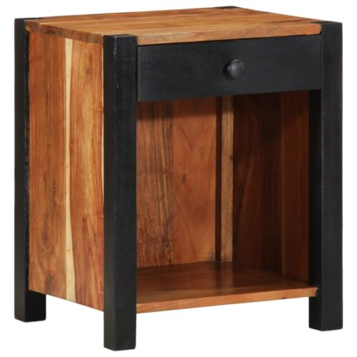 Qnhdfrt Massivholz Akazie Nachttisch mit Schublade 40x35x50 cm Matt Braun Kommode für Schlafzimmer Moderne Beistelltisch mit Stauraum Qnhdfrt Massivholz Akazie Nachttisch mit Schublade 40x35x50 cm Matt Braun Kommode für Schlafzimmer Moderne Beistelltisch mit Stauraum von Qnhdfrt