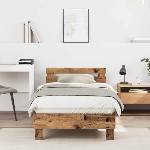Qnhdfrt Massivholz Bettgestell 90x190 cm Braun Rechteckig Strukturierte Oberfläche aus altem Holz für Schlafzimmer Robustes Design mit erstklassigem Komfort Qnhdfrt Massivholz Bettgestell 90x190 cm Braun Rechteckig Strukturierte Oberfläche aus altem Holz für Schlafzimmer Robustes Design mit erstklassigem Komfort von Qnhdfrt