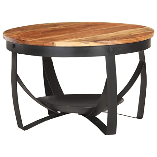 Qnhdfrt Massivholz Couchtisch Akazie mit Eisengestell Industrieller Look Ø68x43 cm für Wohnzimmer Schlafzimmer als Beistelltisch oder Nachttisch Qnhdfrt Massivholz Couchtisch Akazie mit Eisengestell Industrieller Look Ø68x43 cm für Wohnzimmer Schlafzimmer als Beistelltisch oder Nachttisch von Qnhdfrt