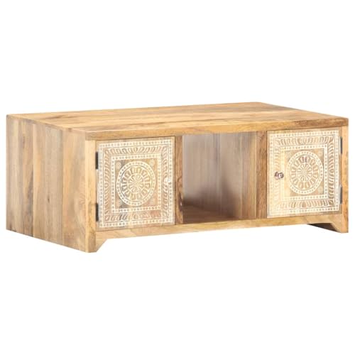 Qnhdfrt Massivholz Couchtisch Beistelltisch 90x50x35 cm Aus Mango Holz Rustikaler Charme Weiß Getünchte Schnitzerei Mit Regal Und Fächern Für Wohnzimmer Ohne Montage Qnhdfrt Massivholz Couchtisch Beistelltisch 90x50x35 cm Aus Mango Holz Rustikaler Charme Weiß Getünchte Schnitzerei Mit Regal Und Fächern Für Wohnzimmer Ohne Montage von Qnhdfrt