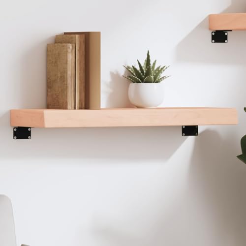 Qnhdfrt Massivholz Eiche Wandregal Unbehandelt 60x20x6 cm Rustikales Handgefertigtes Regal mit Naturkante für Bücherregal Badregal Küchenregal als Platzsparende Wandablage in Wohnzimmer Badezimmer von Qnhdfrt