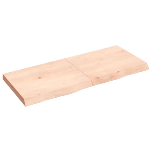 Qnhdfrt Massivholz Eichen Tischplatte 120 x 50 cm Naturkante Unbehandelt Klappbar & Vielseitig Einsetzbar als Arbeitsplatte Küche Schreibtischplatte oder Bistrotisch Outdoor von Qnhdfrt