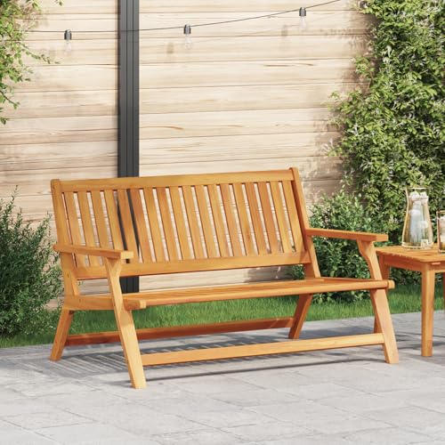 Qnhdfrt Massivholz Gartenbank Akazie Braun 122 x 78 x 73 cm für Terrasse Garten Balkon, Wetterfeste Outdoor Bank mit hoher Tragfähigkeit von Qnhdfrt