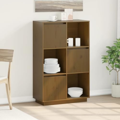 Qnhdfrt Massivholz Highboard Kiefer Honigbraun 74x35x117 cm Sideboard Schrank mit viel Stauraum für Wohnzimmer Flur Küche im Landhausstil Qnhdfrt Massivholz Highboard Kiefer Honigbraun 74x35x117 cm Sideboard Schrank mit viel Stauraum für Wohnzimmer Flur Küche im Landhausstil von Qnhdfrt