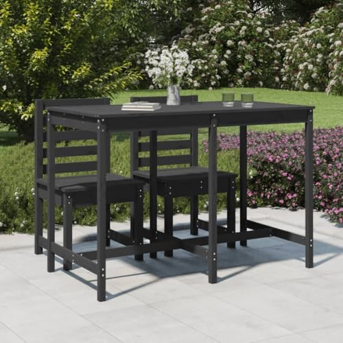 Qnhdfrt Massivholz Kiefer Gartentisch Grau 159,5x82,5x110 cm Outdoor Tisch für Garten Terrasse Balkon Klassisches Design Robuste Konstruktion von Qnhdfrt