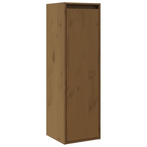 Qnhdfrt Massivholz Kiefer Wandregal Honigbraun 30x30x100 cm Schmaler Hängeschrank für Wohnzimmer Küche Bad Bücherregal Schwebendes Regal von Qnhdfrt