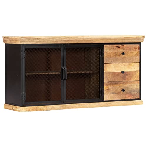 Qnhdfrt Massivholz Mango Sideboard 150x40x75 cm Vintage Design mit 3 Schubladen und 2 Fächern Stabiles Wohnzimmer Möbelstück für Flur oder Esszimmer Qnhdfrt Massivholz Mango Sideboard 150x40x75 cm Vintage Design mit 3 Schubladen und 2 Fächern Stabiles Wohnzimmer Möbelstück für Flur oder Esszimmer von Qnhdfrt